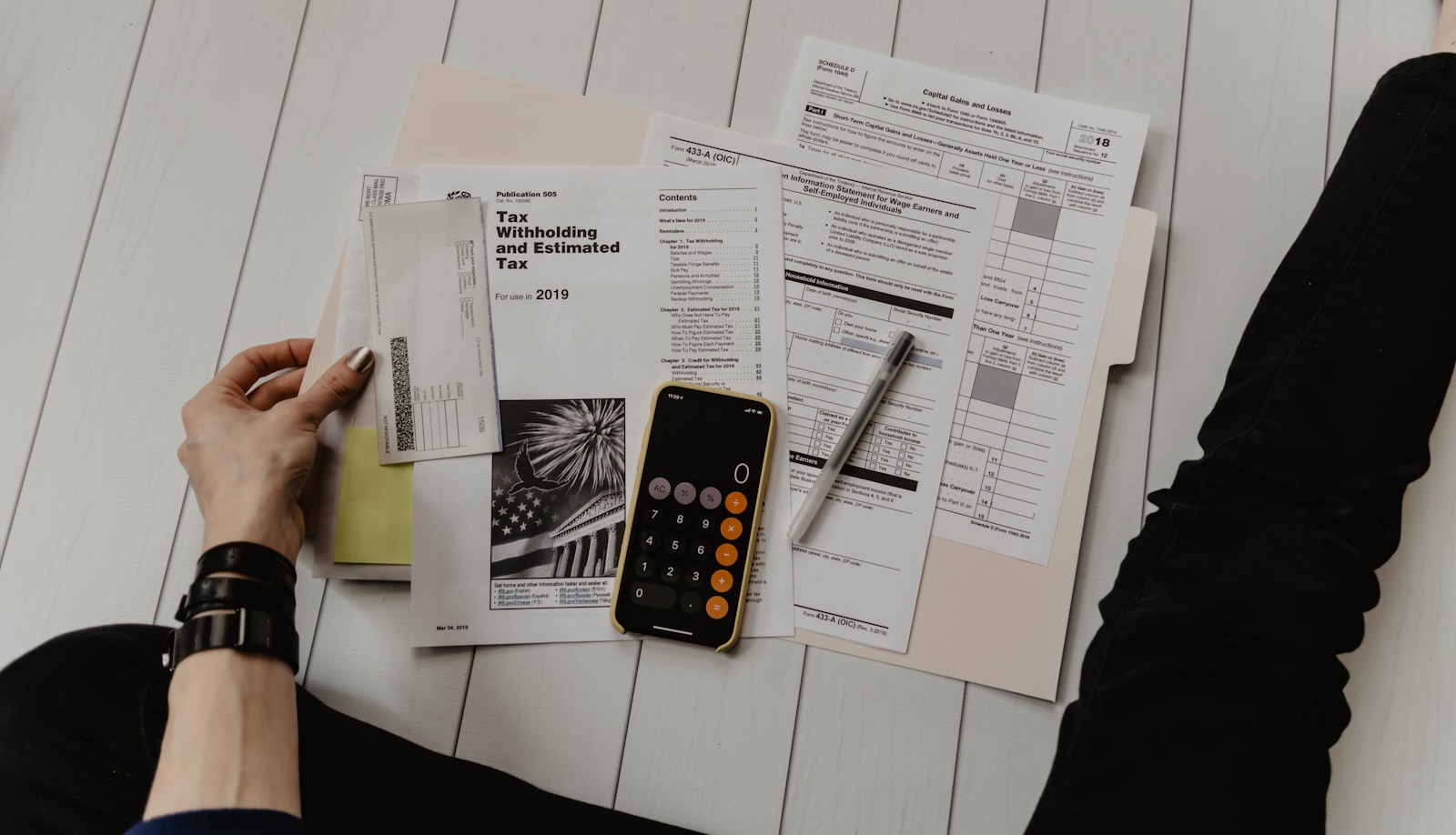 Stacks of bank paperwork